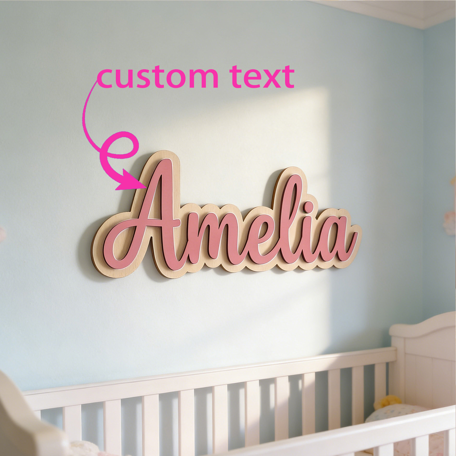 Personalized Engraved Gift - 1pc Customized Double-layer Wooden Surname Brand,