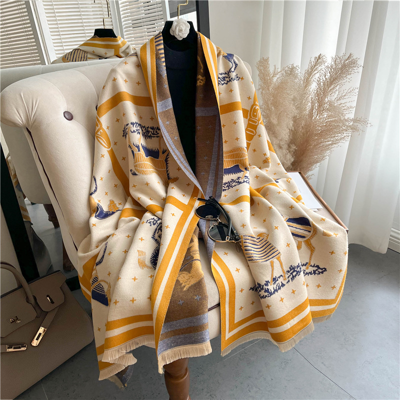 Luxury Horse Print Thick Cashm - огляд і ціна Cashmere Throw Blanket