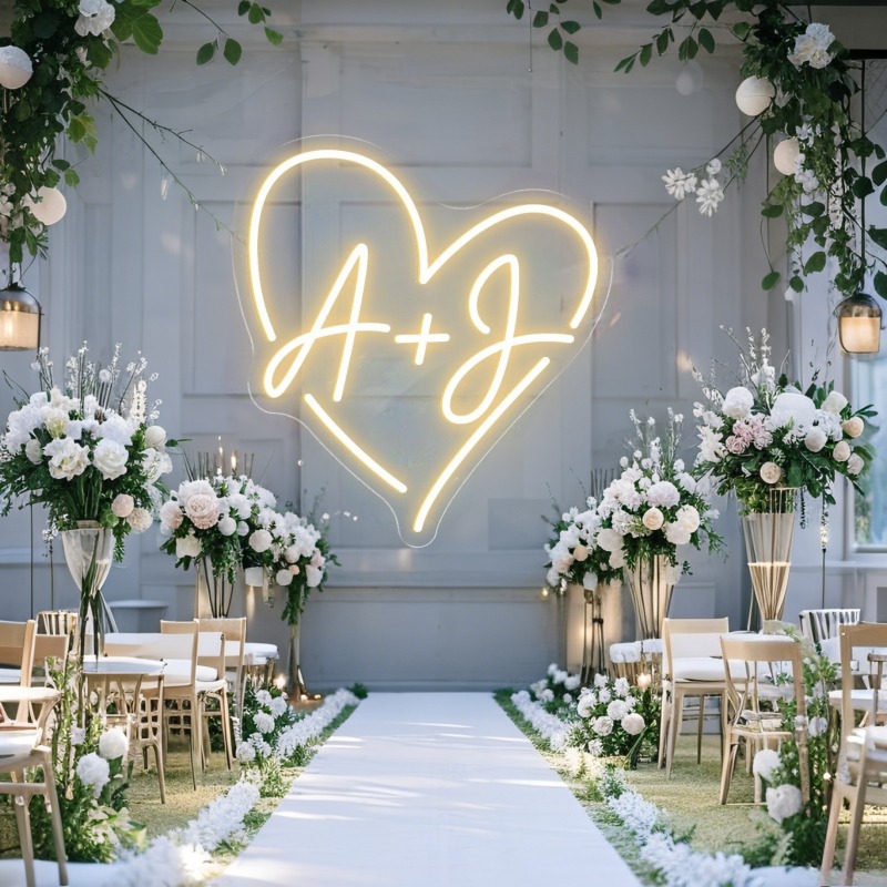 Custom Initials Heart LED Neon - огляд і ціна Personalized Engraved Gift