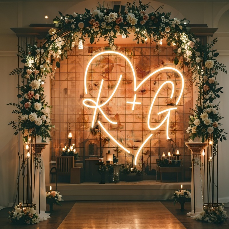 Custom Initials Heart LED Neon - огляд і ціна Personalized Engraved Gift