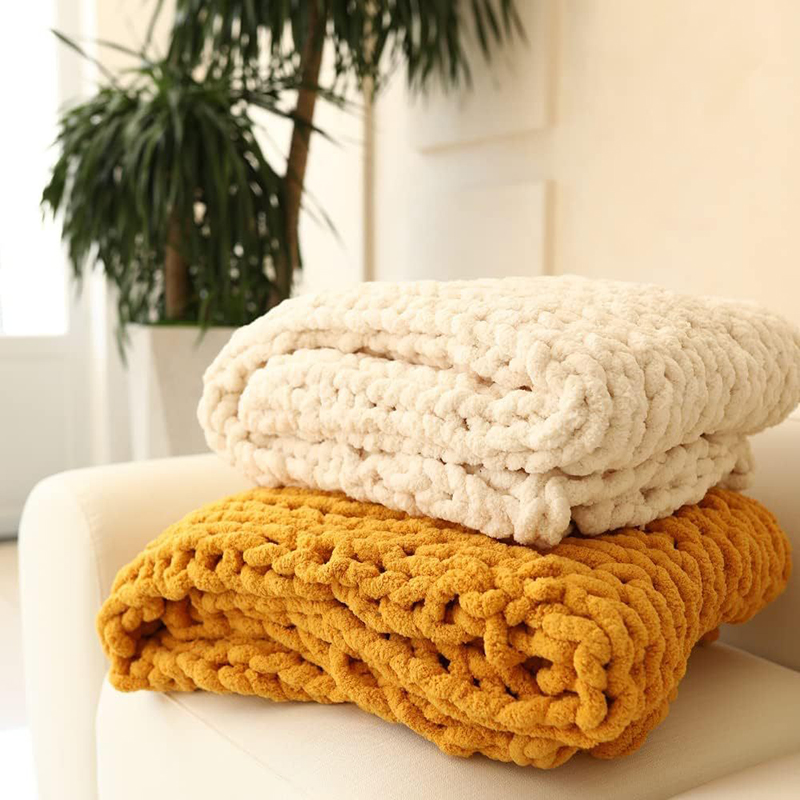 Hand Chunky Knitted Blanket Th - огляд і ціна Cashmere Throw Blanket