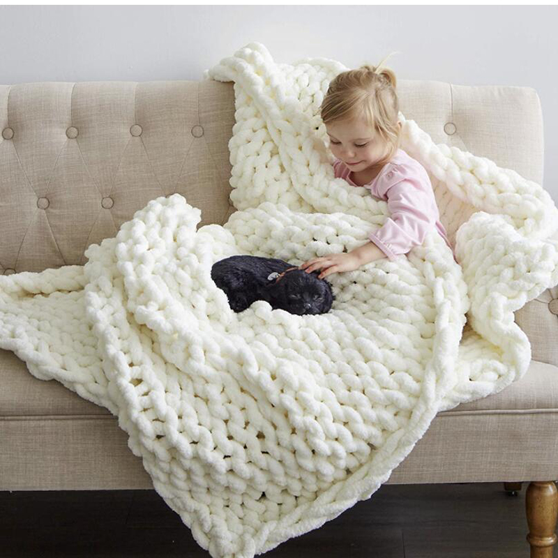Hand Chunky Knitted Blanket Th - огляд і ціна Cashmere Throw Blanket