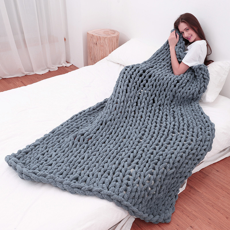 Hand Chunky Knitted Blanket Th - огляд і ціна Cashmere Throw Blanket