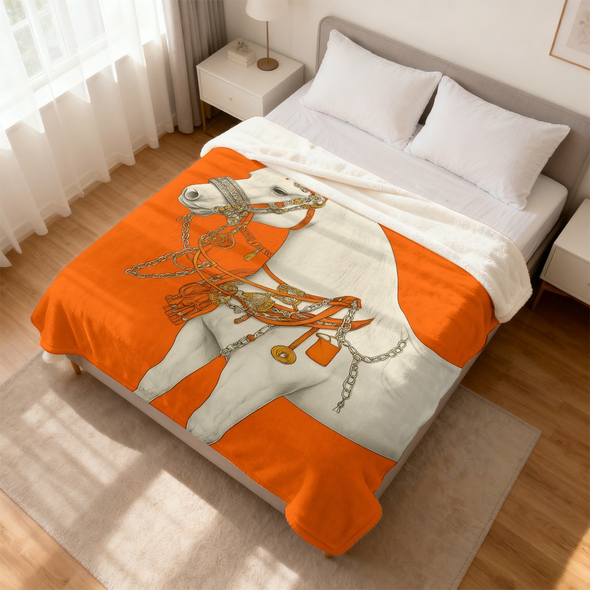 White Horse Fleece Blanket Equ - огляд і ціна Cashmere Throw Blanket