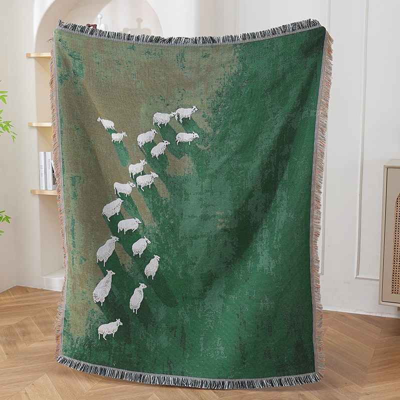 Textile City Sheep Herd Green  - огляд і ціна Cashmere Throw Blanket