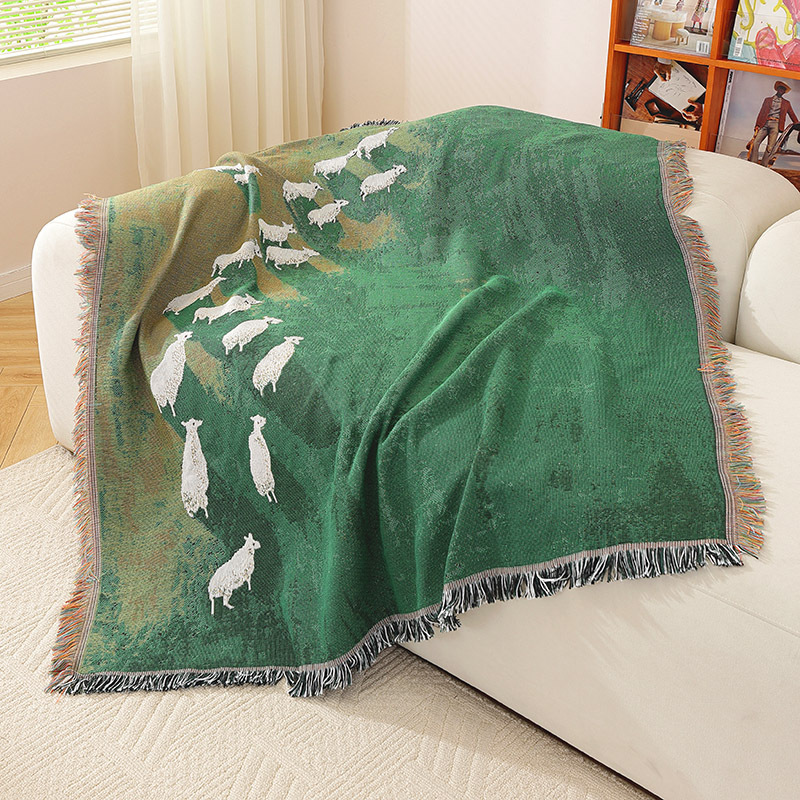 Textile City Sheep Herd Green  - огляд і ціна Cashmere Throw Blanket